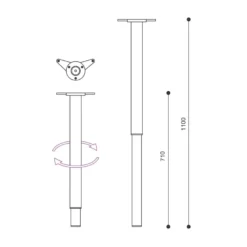 KATEL - Pata extensible de 71 a 110 cm.