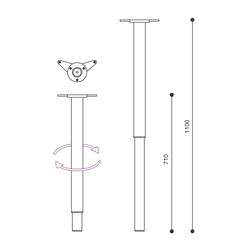 KATEL - Pata extensible de 71 a 110 cm.