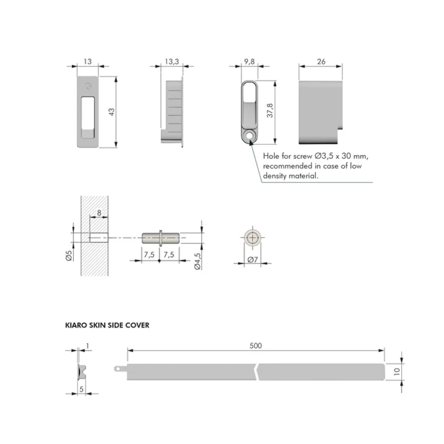 KIARO SKIN - Set para embutir en el panel lateral el sistema KIARO