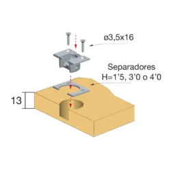 KIMANA - Bisagra mueble par puertas ascendente o descendente