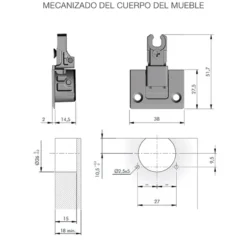 KIMANA - Bisagra mueble par puertas ascendente o descendente