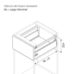 Kit cacerolero BLUM Tandembox Antaro - Perfil K=115,6 mm. Trasera D - Máx. 30/65 Kg. con cierre decelerante BLUMOTION