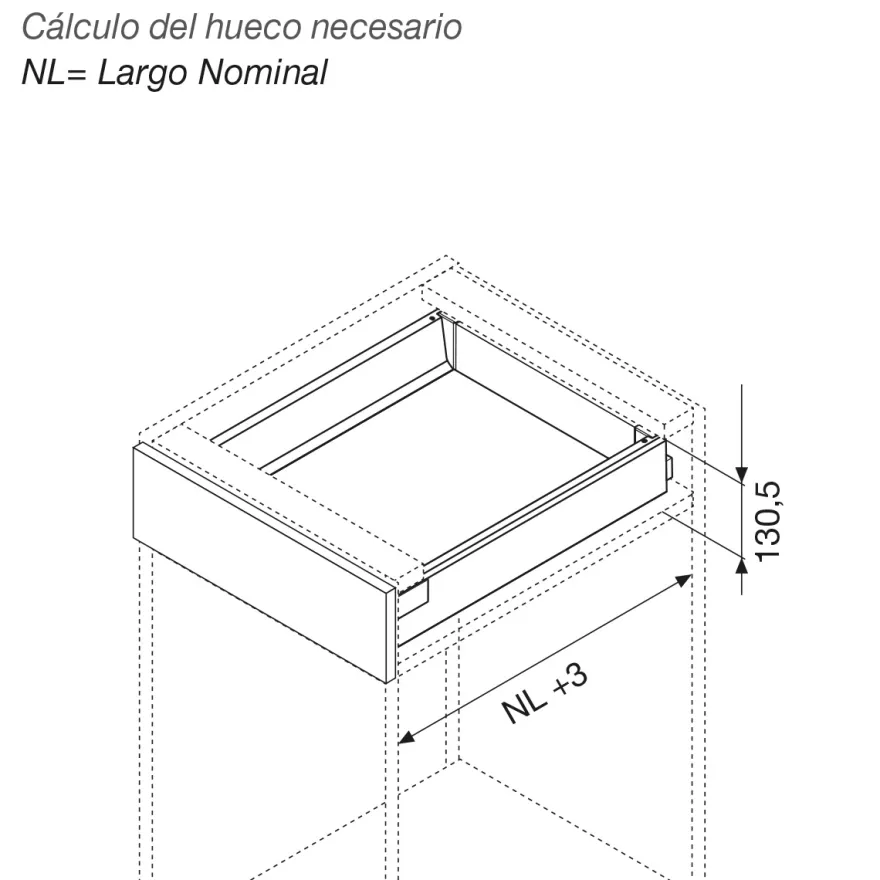 Kit completo cajón BLUM Tandembox Antaro con cierre decelerante BLUMOTION - Perfil K=115,6 mm. - Máx. 30 Kg.