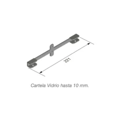 Kit de 2 cartelas para estantes de vidrio de hasta 10 mm AIRPERFIL