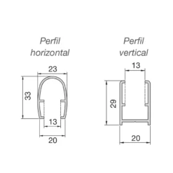 Kit de perfiles verticales y Horizontales de cabina Sanitaria