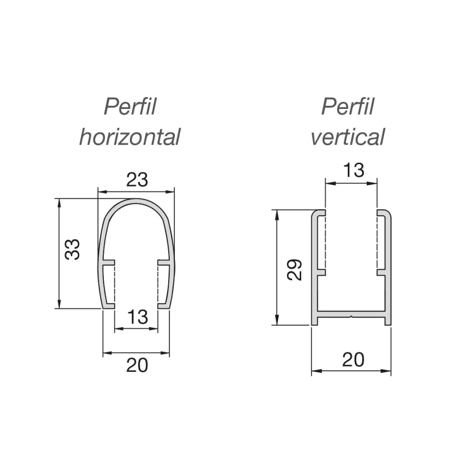 Kit de perfiles verticales y Horizontales de cabina Sanitaria