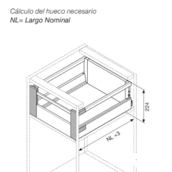 Kit para cacerolero interior BLUM Tandembox Antaro BLUMOTION - Perfil M=83,6 mm. Trasera D. 30/50/65Kg.