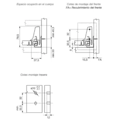 Kit para cajón BLUM Tandembox Antaro con cierre decelerante BLUMOTION - Perfil N=68,5 mm. - Hasta 30 Kg.