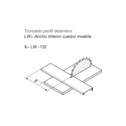 Kit para cajón interior BLUM Tandembox Antaro con cierre decelerante BLUMOTION - Perfil M=83,6 mm. 30/65Kg.