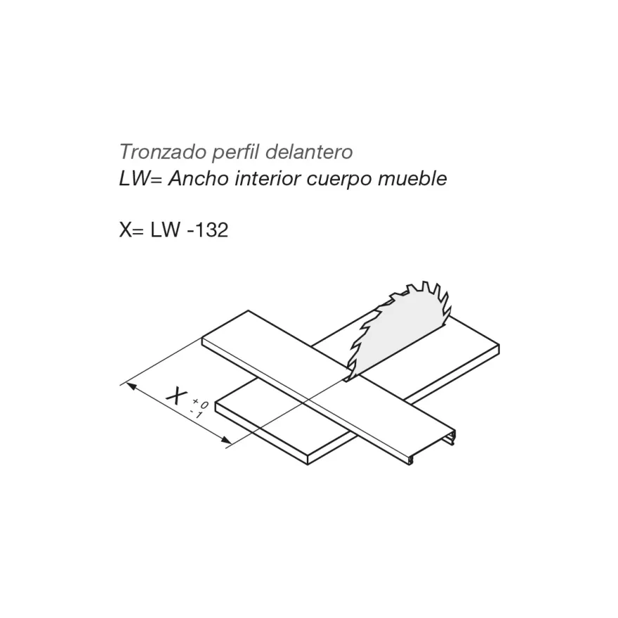 Kit para cajón interior BLUM Tandembox Antaro con cierre decelerante BLUMOTION - Perfil M=83,6 mm. 30/65Kg.