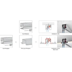 KIT ROLLGLASS-40 para puertas Fijas o Móviles de cristal con apertura independiente 40 Kg