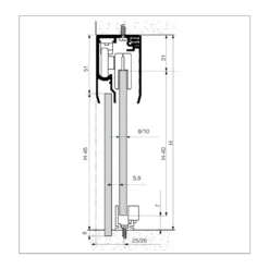 KIT ROLLGLASS-40 para puertas Fijas o Móviles de cristal con apertura independiente 40 Kg