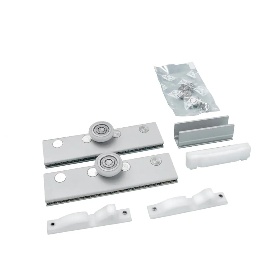 KIT ROLLGLASS-40 para puertas Fijas o Móviles de cristal con apertura independiente 40 Kg