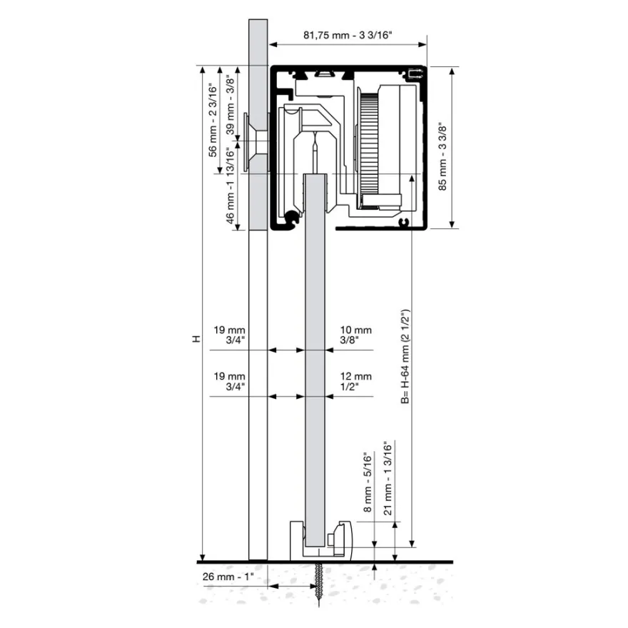 Kit UNIKAIR SELF - Sistema para puertas correderas de cristal con mecanismo auto-cierre Klein