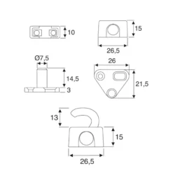 KOMBI FAB - Juego de accesorios para falleba