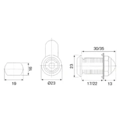 KOMBI METAL - Cerradura tubular de rosca (Sin bombillo)