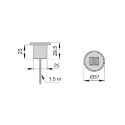 KONEM - Conector embutido con 2 tomas USB