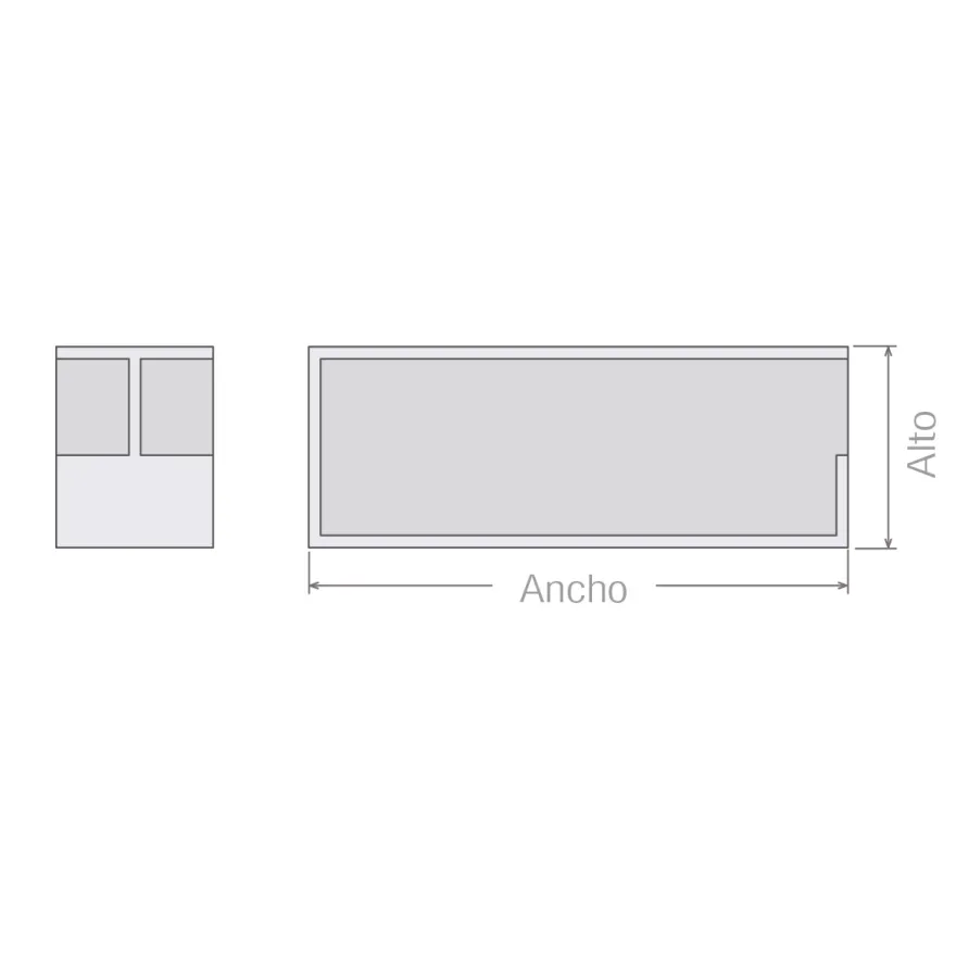 KUBE HORIZONTAL - Tirador horizontal embutido al canto