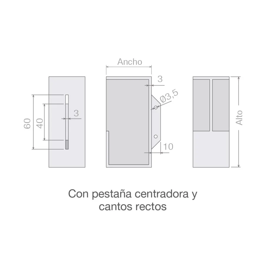 KUBE XL - Tirador embutido al canto
