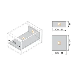 Laterales metálicos para cajones Blum Tandembox