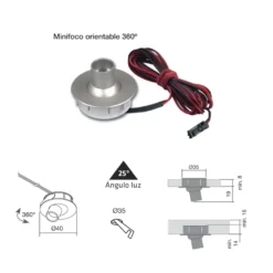 LED EYE - Mini foco fijo u orientable a Embutir a 350mA