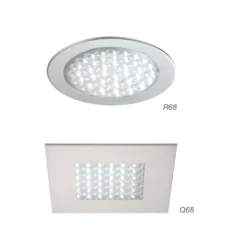 LED R 68 / Q 68 - Foco para mueble redondo o cuadrado Sobreponer o empotrar a 24V