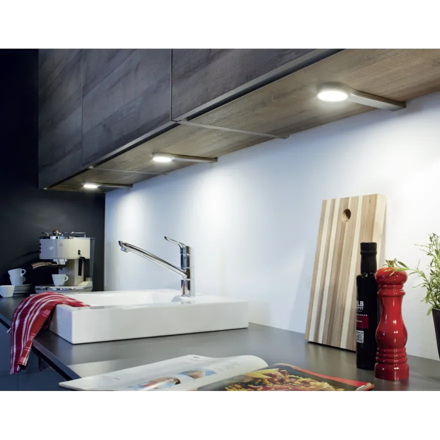LED SQUASH - Focos bajo mueble de Luz homogénea para Sobreponer a 24V