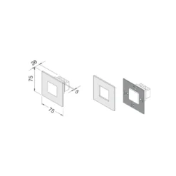 LED WALL F - Bañador cuadrado Led para empotrar en pared de luzhomogénea