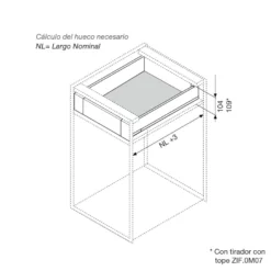 Legrabox Pure de Blum cajón interior perfil M
