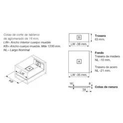 Legrabox Pure de Blum cajón interior perfil M