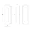LETA - Cazoleta rectangular para encastrar con tornillos vistos
