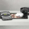 LIBERTY GLASS - Cargador inalámbrico decorativo de 20W para 4 dispositivos con 1 toma USB-C y 1 toma USB-A