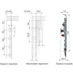 LIBRA H2 - Colgador oculto antivuelco sin mano para muebles altos