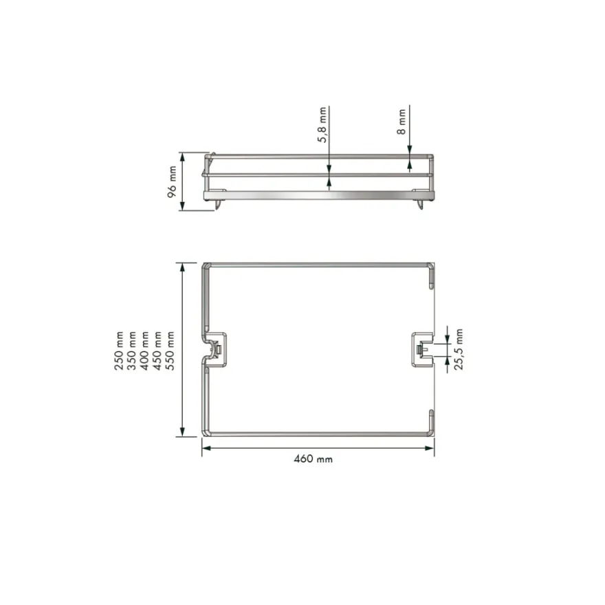 LINEA COMPACT ANTRACITA - Cestillos adicionales para columna extraíble para frentes