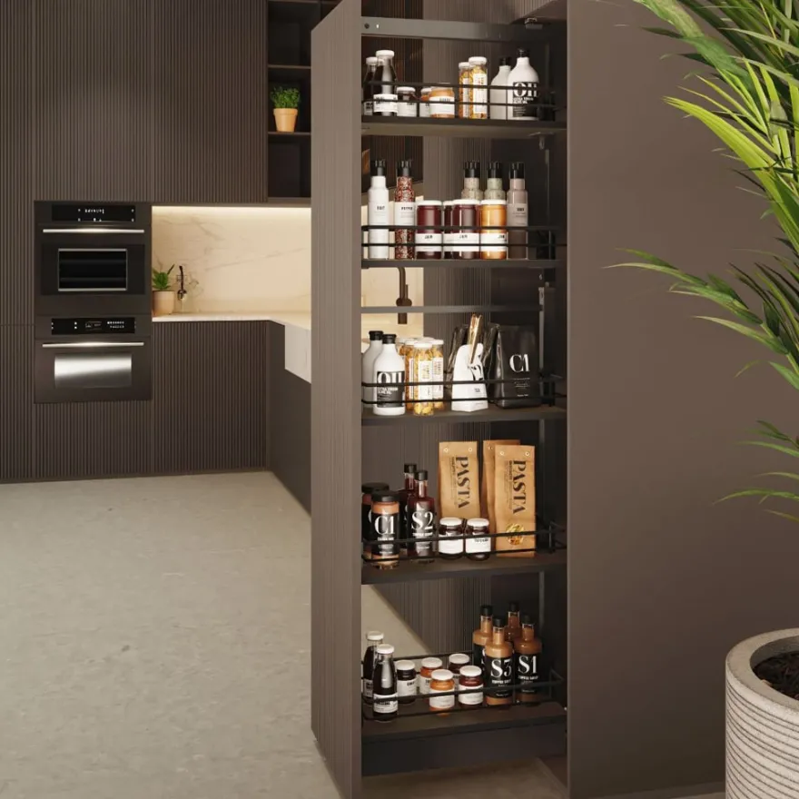 LINEA COMPACT Antracita - Kit columna despensero extraíble para frentes