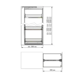 LINEA COMPACT Antracita - Kit columna despensero extraíble para frentes