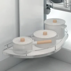 Linea COMPACT - Bandeja rinconera deslizante de base Blanca