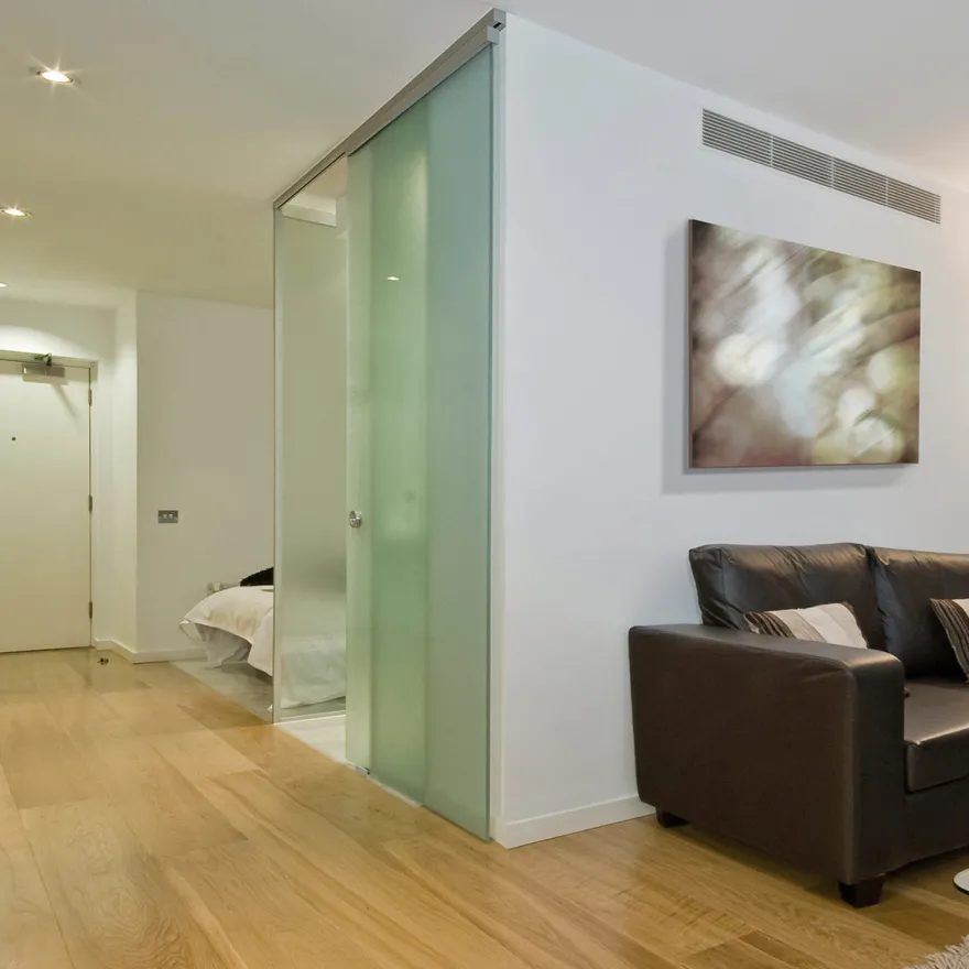 LITE GLASS 60/100 - Accesorios para 1 hoja corredera de cristal hasta 100 Kg.