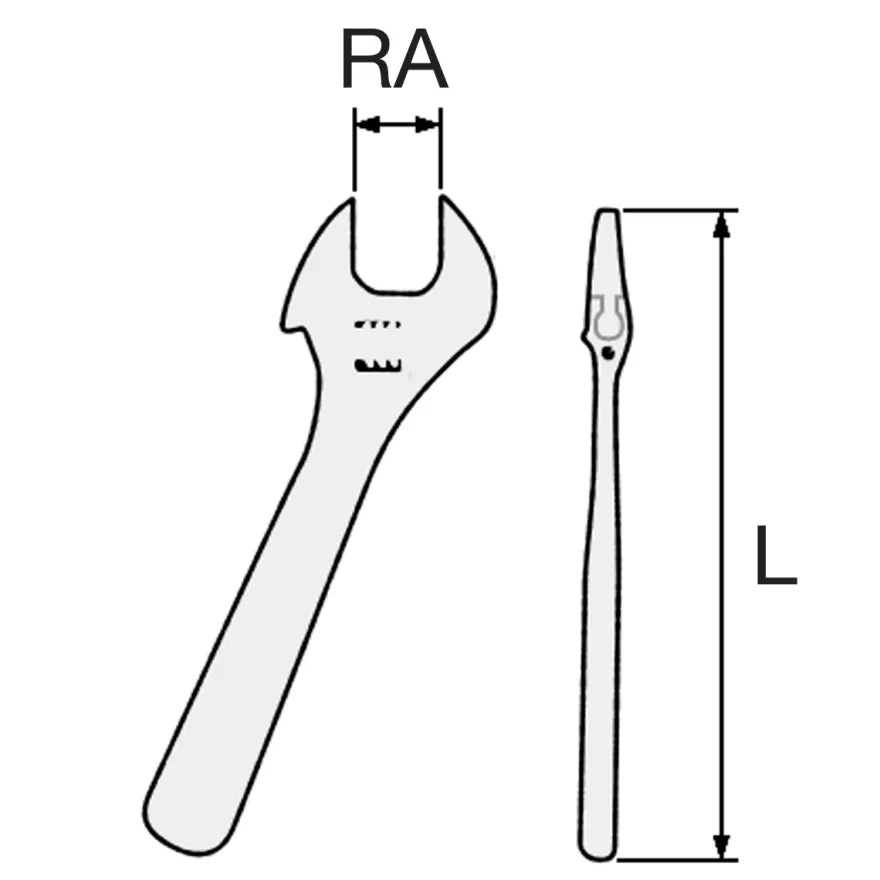 Llave ajustable inglesa profesional milimetrada