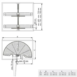 Línea BÁSICA - Bandeja extraíble semicircular 180º de alambre