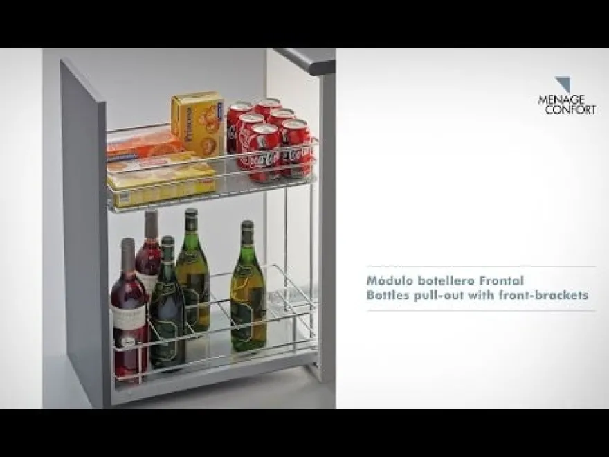 Línea BÁSICA - Botellero extraíble de alambre con 3 bandejas