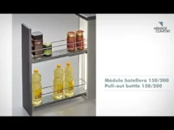 Línea BÁSICA - Botellero extraíble de alambre con 2 bandejas