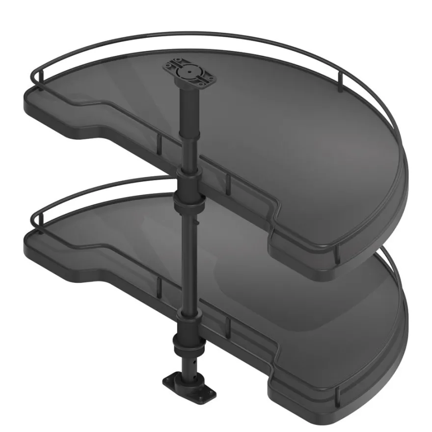 Línea COMPACT Antracita – Bandeja semicircular rinconera extraíble giratoria