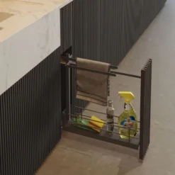 Línea COMPACT Antracita - Módulo bajo extraíble para trapos y productos de limpieza
