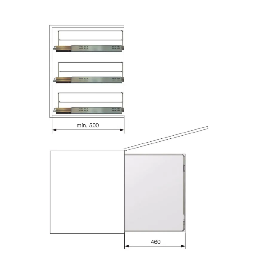 Línea COMPACT - Bandeja multiuso extraíble de base blanca