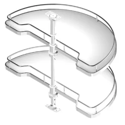 Línea COMPACT - Bandeja semicircular giratoria de base blanca