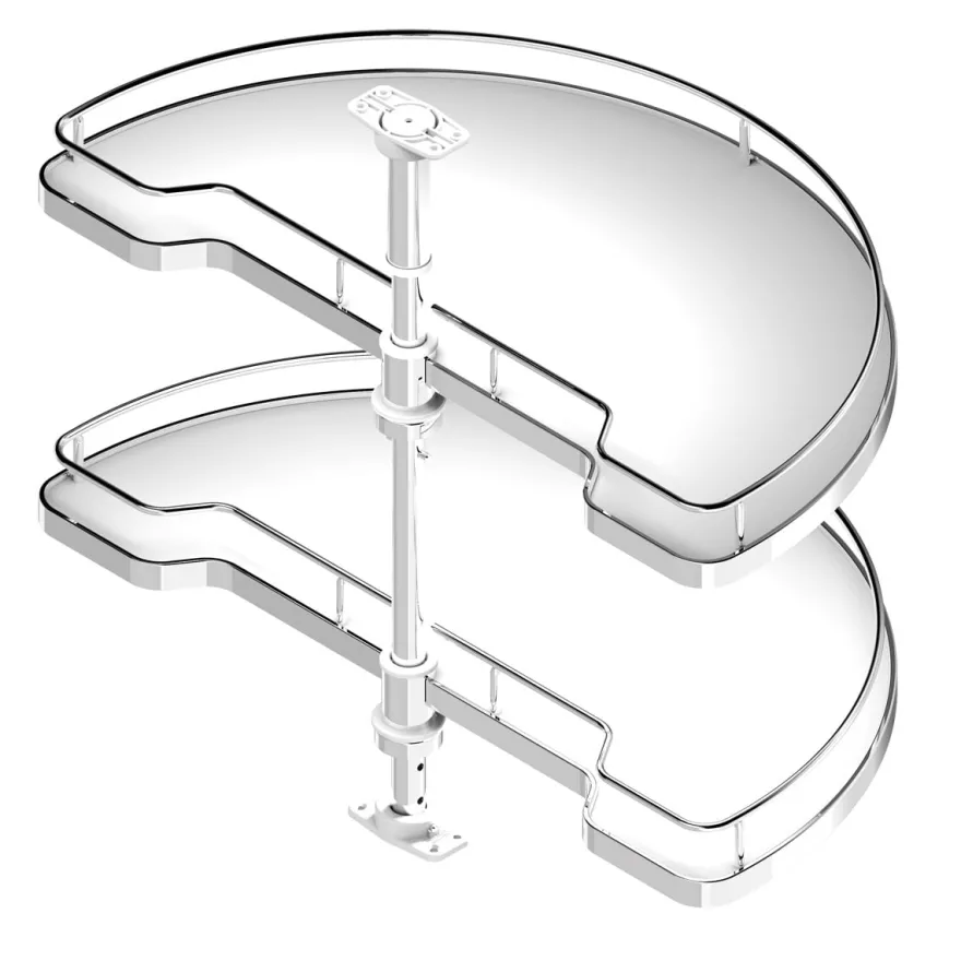 Línea COMPACT - Bandeja semicircular giratoria de base blanca
