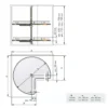 Línea COMPACT - Bandejas giratorias 270º con eje central y base blanca