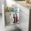 Línea COMPACT - Botellero panero extraíble de base blanca con doble bandeja superior