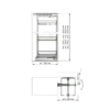 Línea COMPACT - Columna despensero con bastidor extraíble giratorio de base blanca
